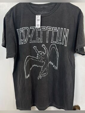 Tilly's Black Led Zeppelin Graphic Tee 100% Cotton